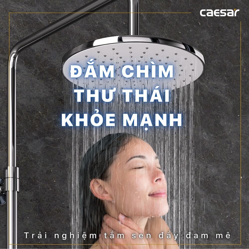 Bộ sen cây tắm đứng nóng lạnh Caesar BS126+S173C - 17