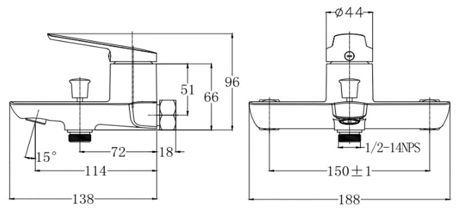 Bộ vòi sen tắm nóng lạnh Caesar S203C