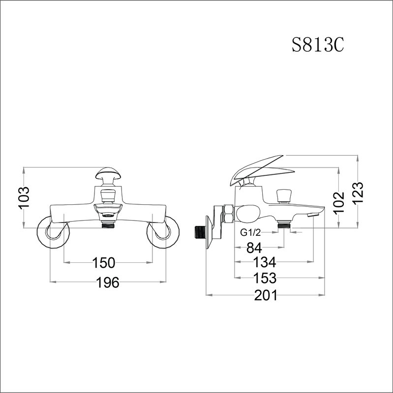 Bộ vòi sen tắm nóng lạnh Caesar S813C - 22