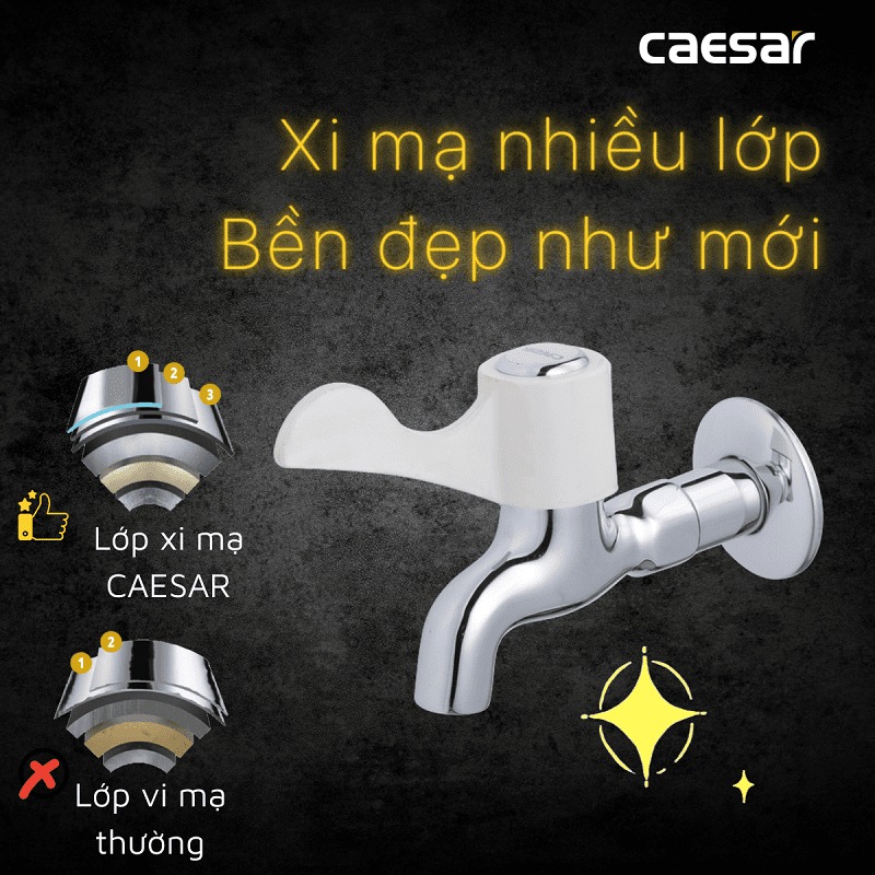 Vòi nước lạnh gắn tường Caesar W027C - 18