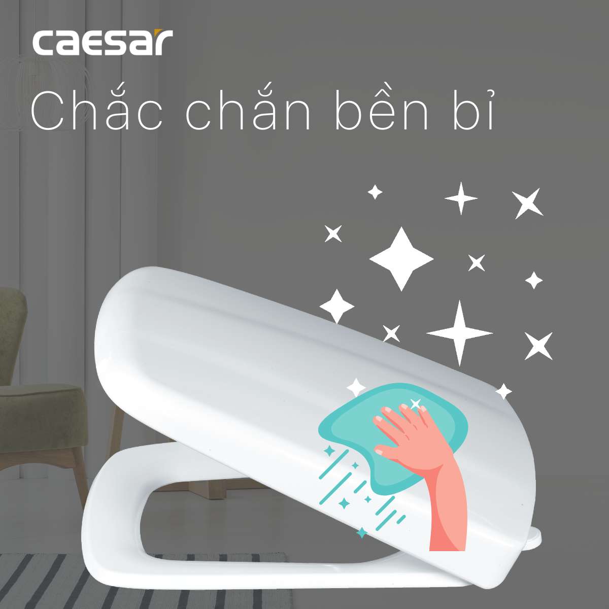 Nắp bồn cầu đóng êm Caesar M236 - 9