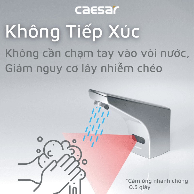 Vòi chậu lavabo cảm ứng nước lạnh Caesar A912 - 13