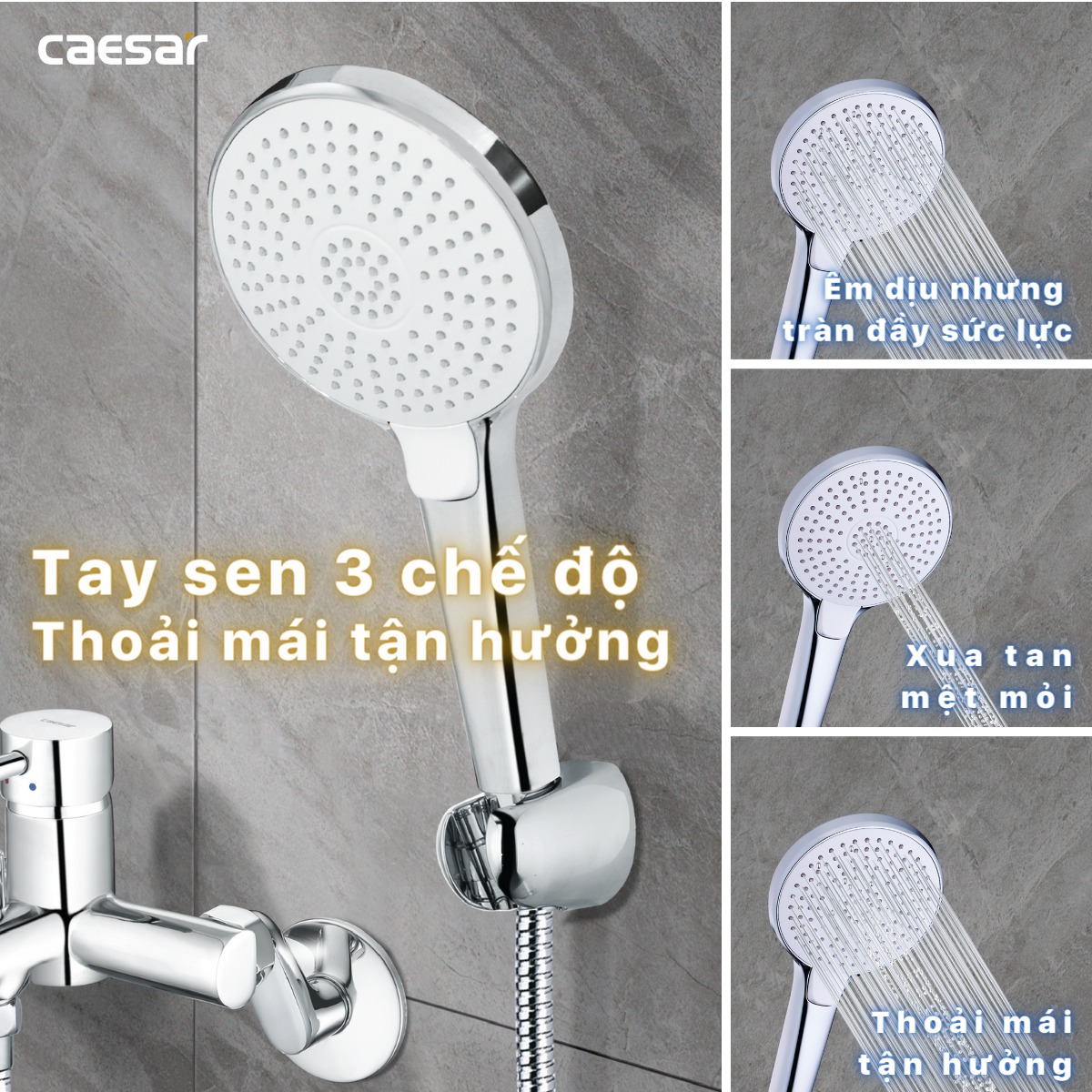 Bộ vòi sen tắm nóng lạnh Caesar S353C - 18