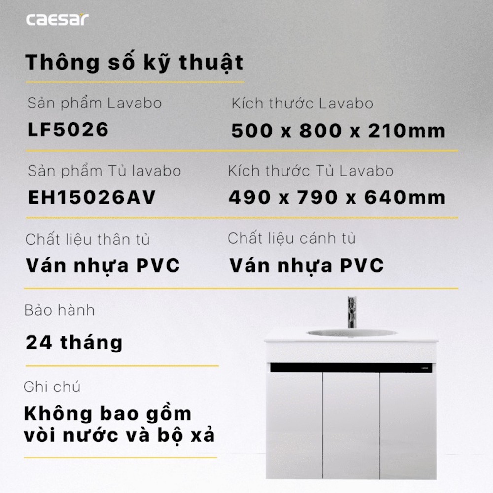 Tủ lavabo Caesar EH15026AV - 15