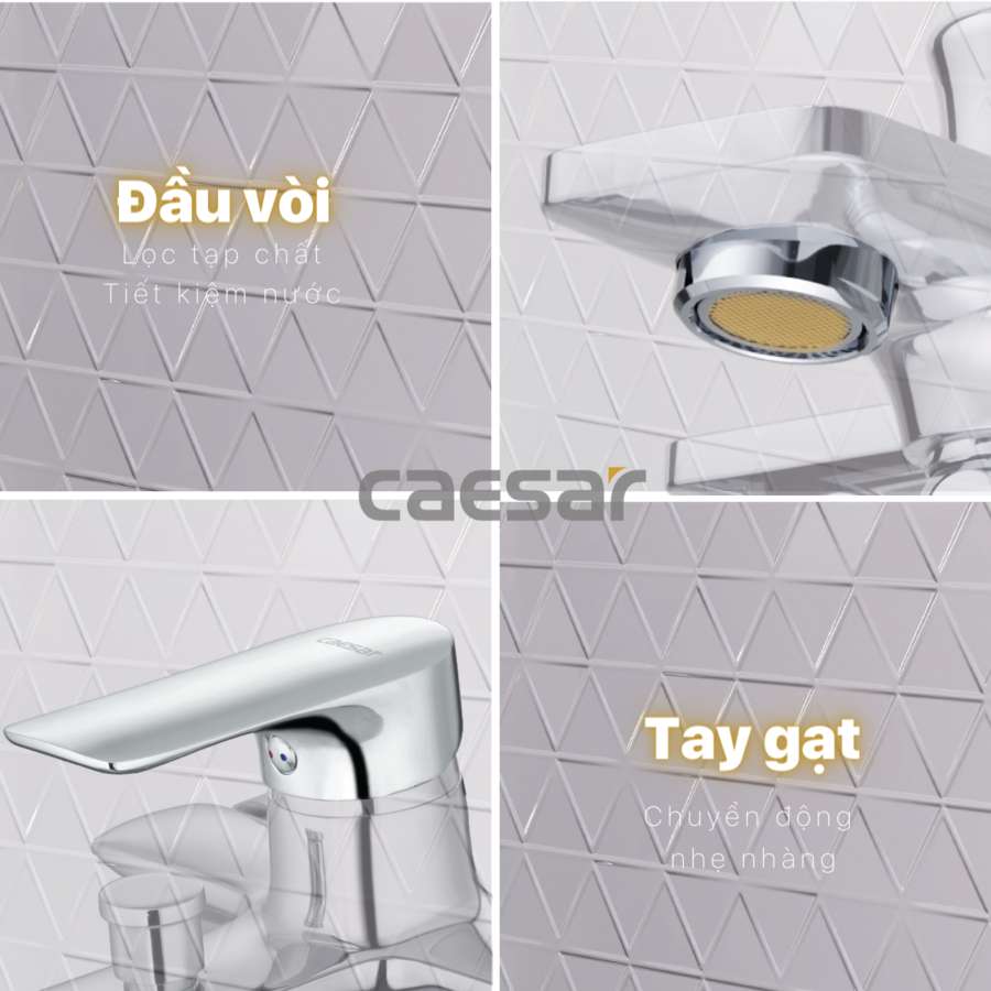 Bộ vòi sen tắm nóng lạnh Caesar S773C - 14