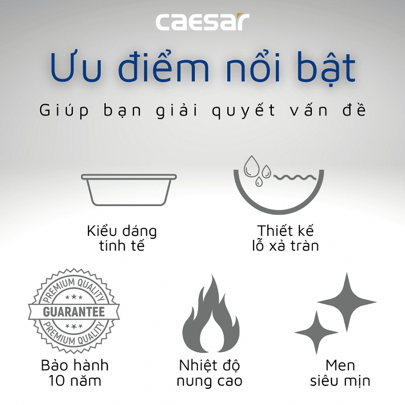 Chậu rửa mặt lavabo âm bàn Caesar L5113 - 6