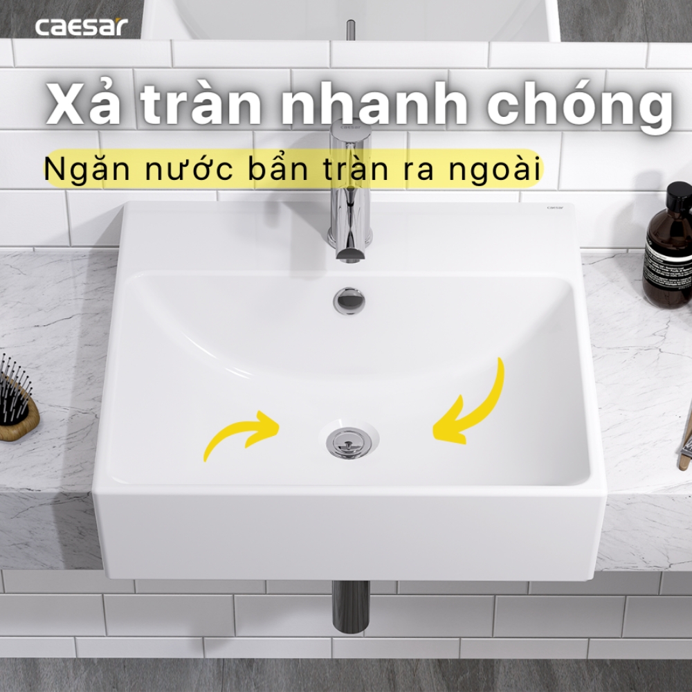Chậu lavabo bán âm bàn Caesar LF5301 - 6