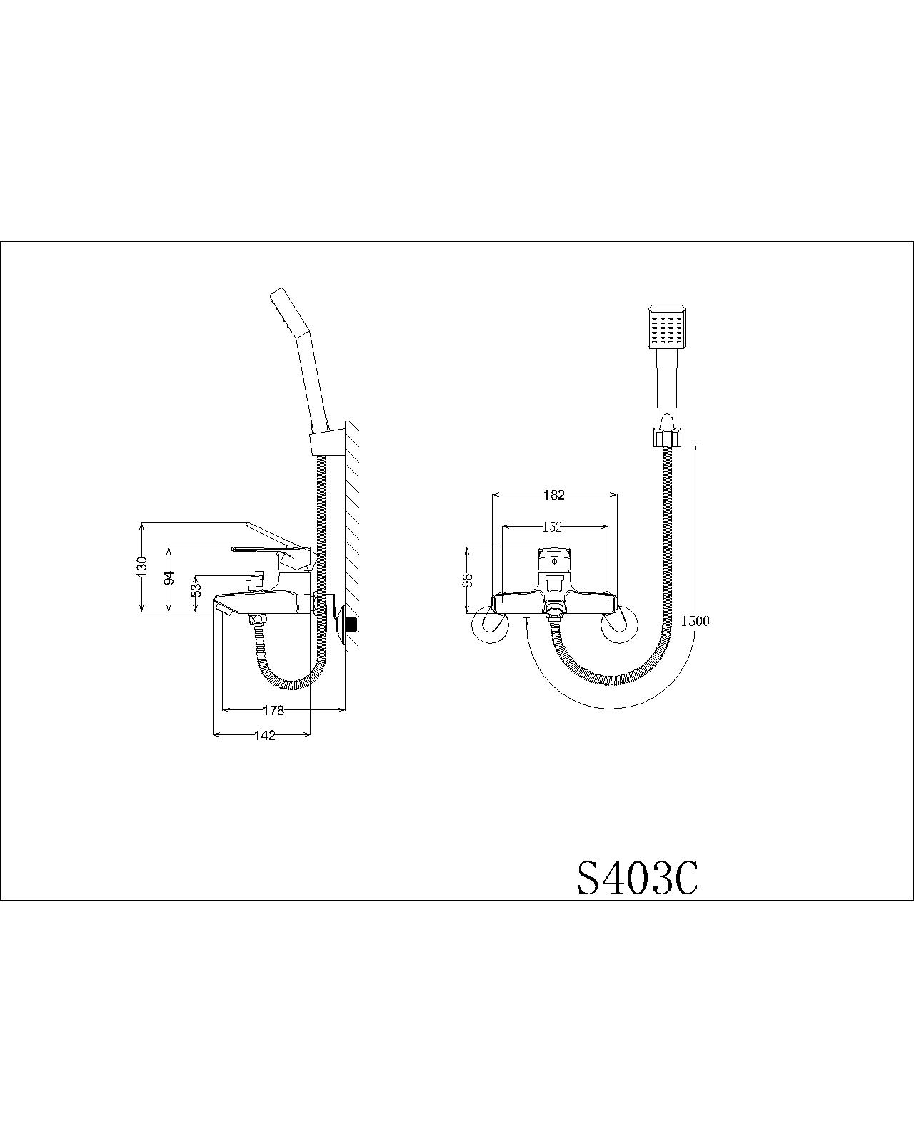 Bộ vòi sen tắm nóng lạnh Caesar S403C - 24