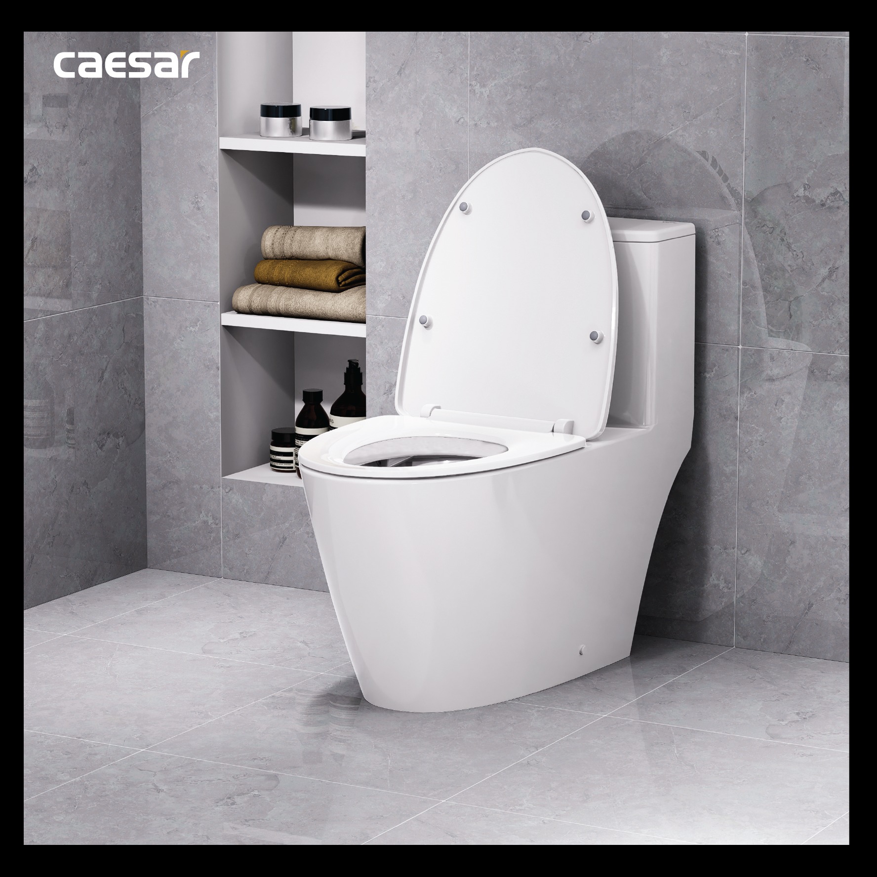 Bồn cầu 1 khối Caesar C1363 (CD1363) nắp đóng êm - 13