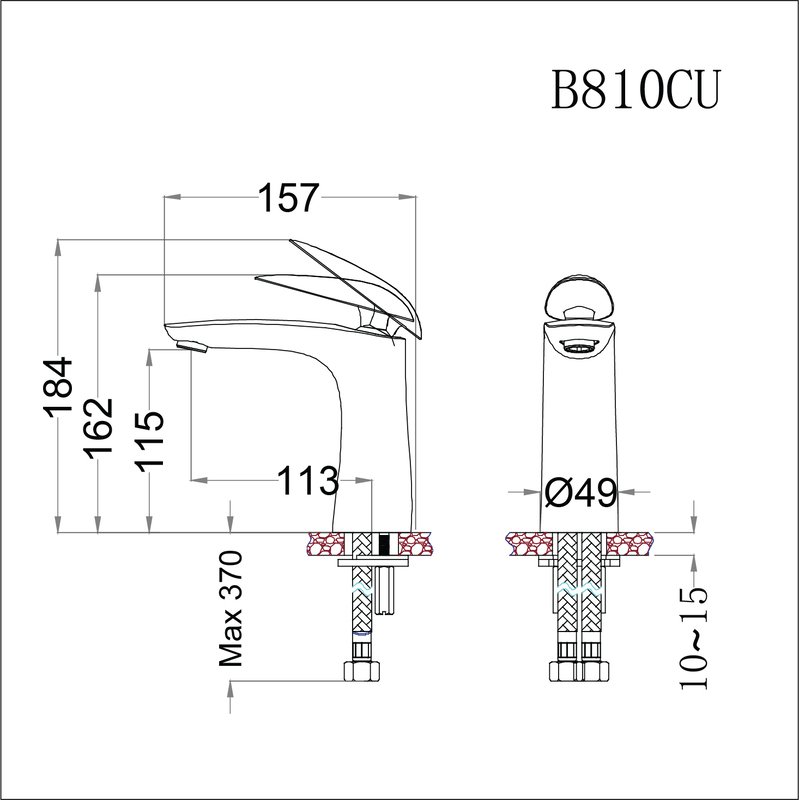 Vòi chậu lavabo nóng lạnh Caesar B810CU - 17
