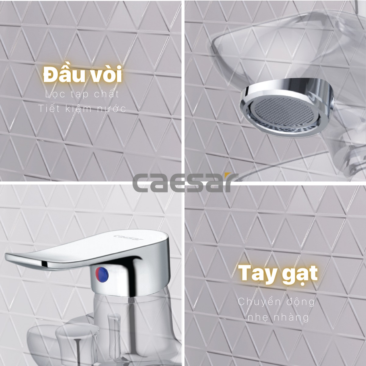 Bộ vòi sen tắm nóng lạnh Caesar S493C - 17