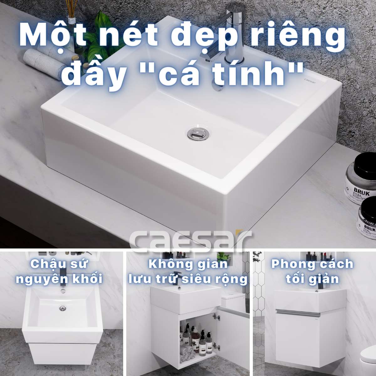 Chậu lavabo đặt bàn Caesar LF5236 - 18