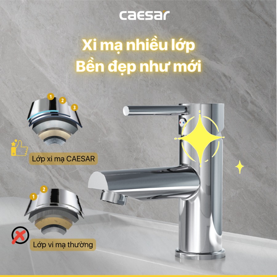 Vòi chậu lavabo nóng lạnh Caesar B350CU - 11