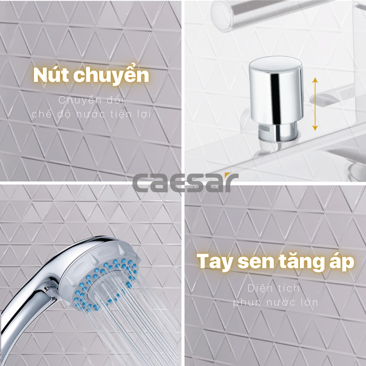 Bộ vòi sen tắm nóng lạnh Caesar S463C - 16