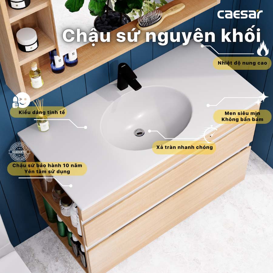 Bộ tủ lavabo Caesar LF5028+EH15028DDLW7V - 7