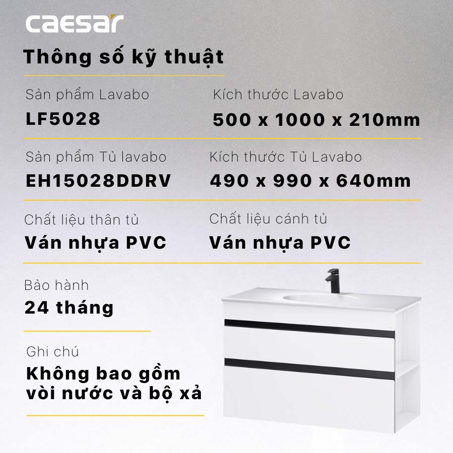Tủ lavabo Caesar EH15028DDRV - 12