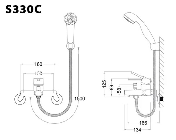 Bộ vòi sen tắm nóng lạnh Caesar S330C - 2