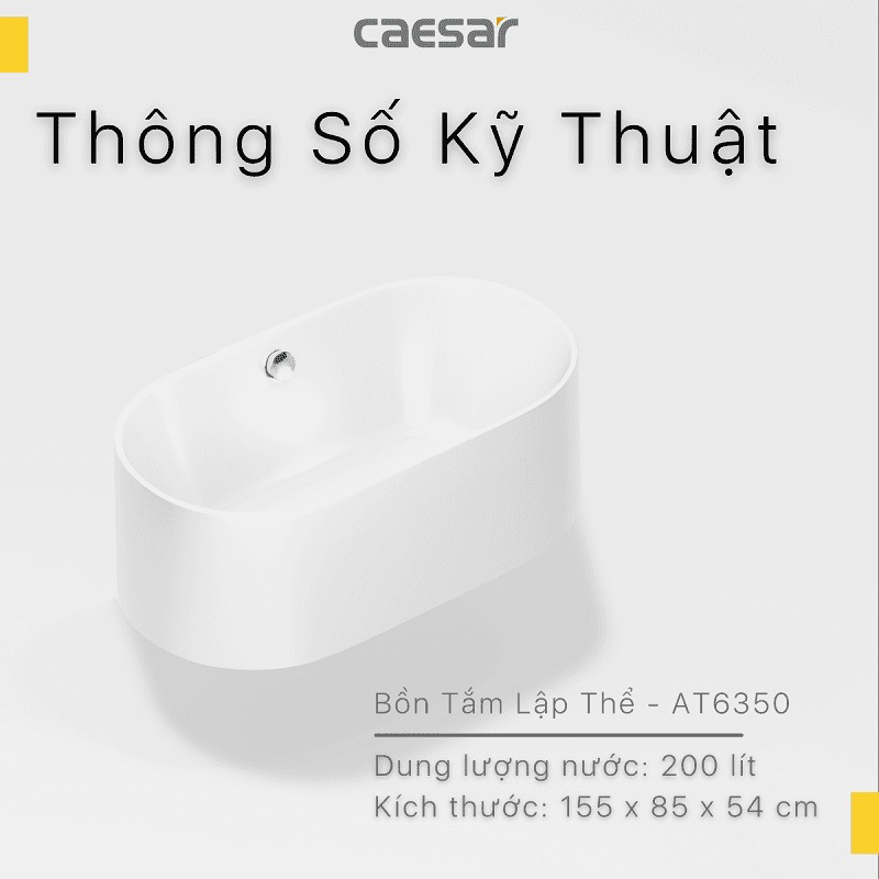 Bồn tắm lập thể 1m55 Caesar AT6350 - 10