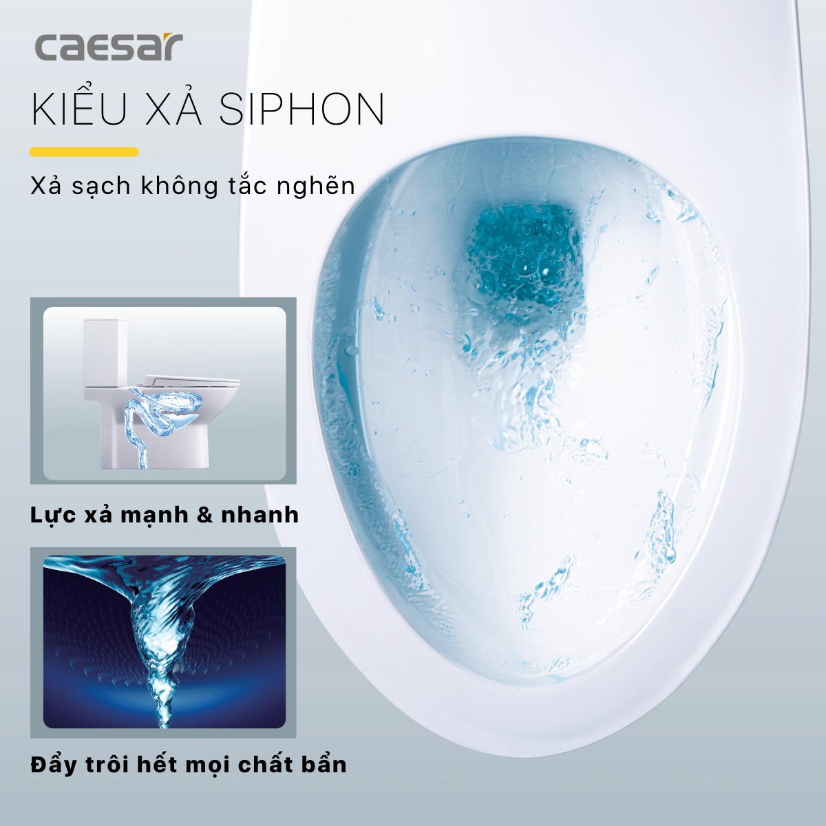 Bồn cầu 2 khối Caesar CD1340 nắp đóng êm - 5