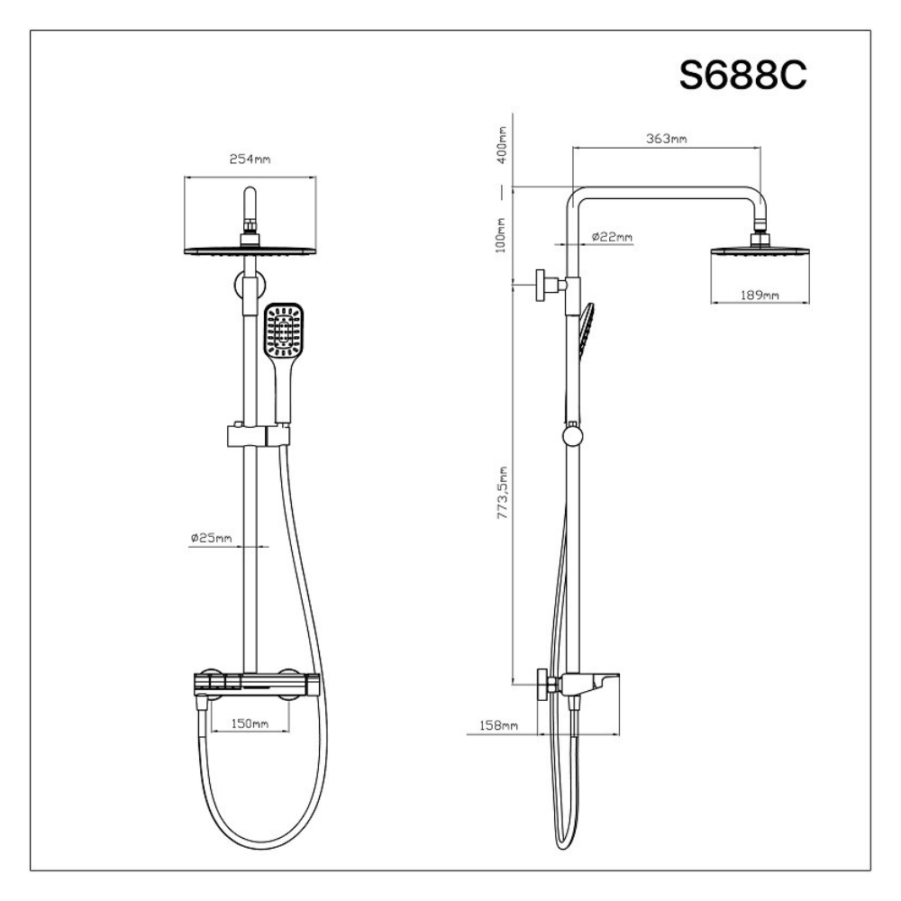 Bộ sen tắm cây nóng lạnh Caesar S688C - 19