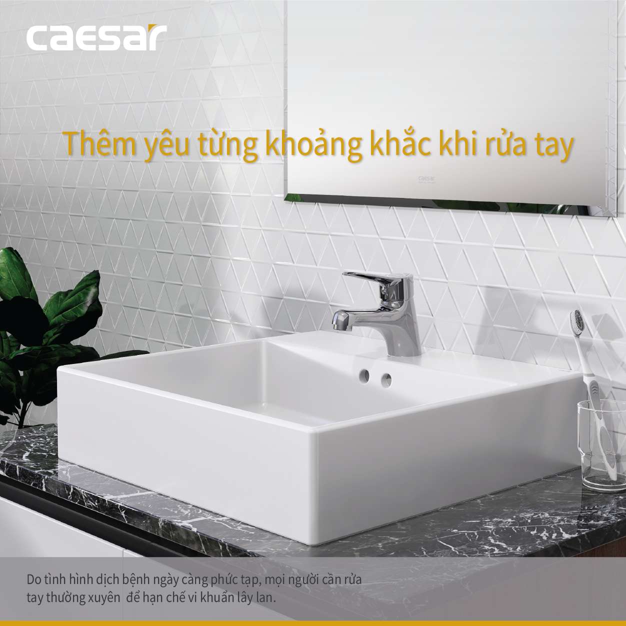 Vòi chậu lavabo nóng lạnh Caesar B330CU - 16