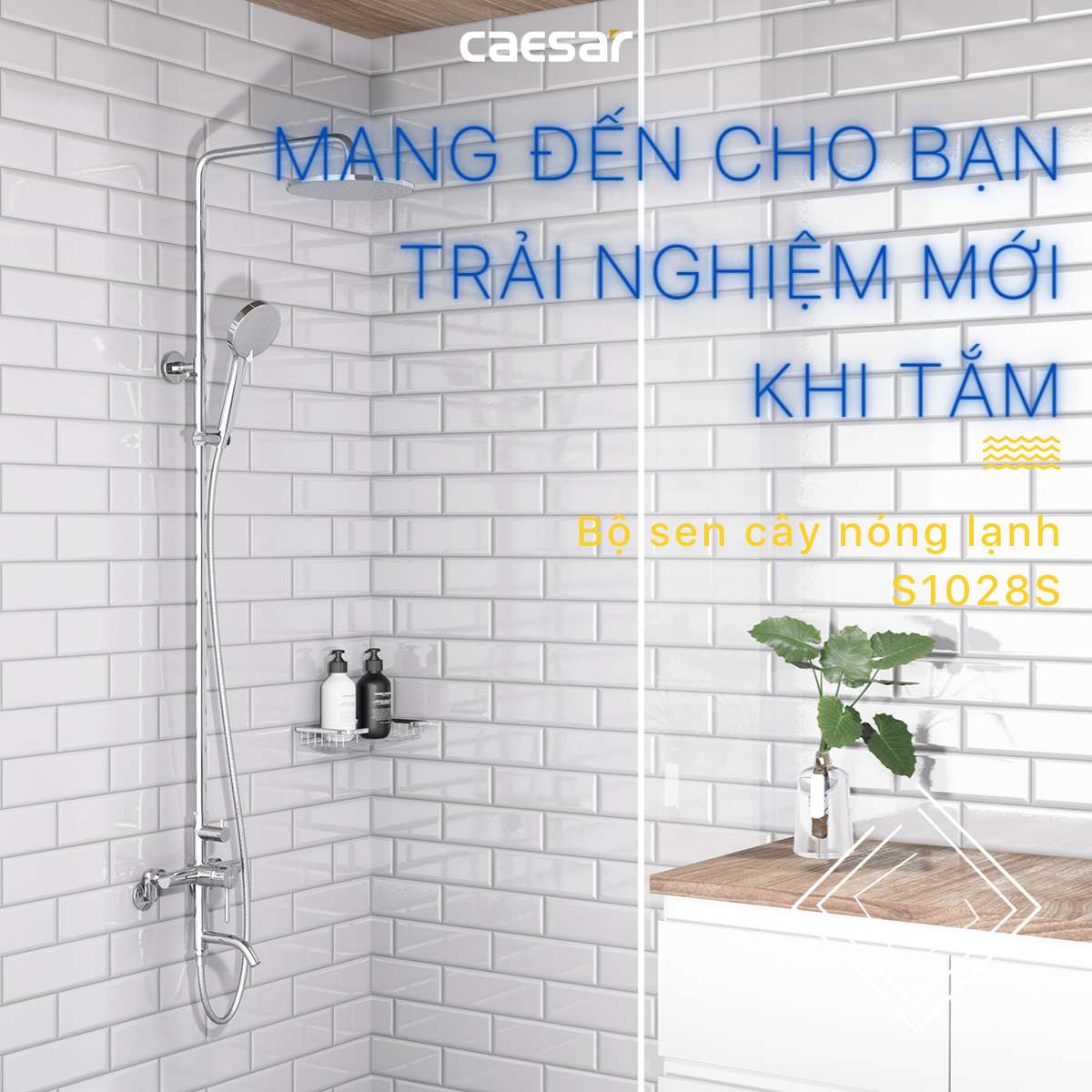 Bộ sen tắm cây nóng lạnh Caesar S1028S - 2