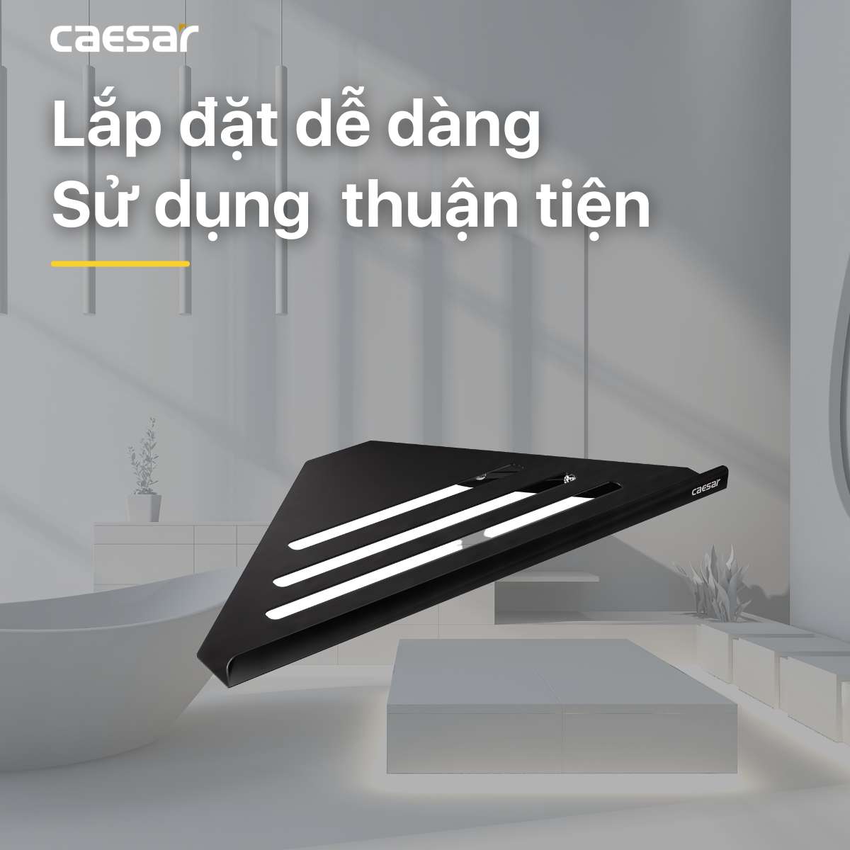 Kệ góc inox màu đen Caesar Q6314B - 14