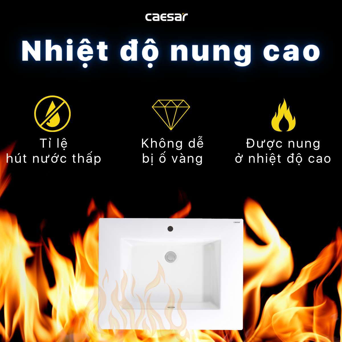 Chậu lavabo dương vành Caesar LF5030 - 11