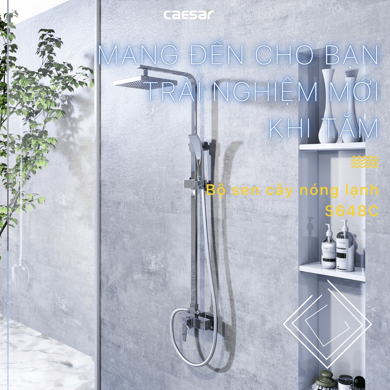 Bộ sen tắm cây nóng lạnh Caesar S648C - 3