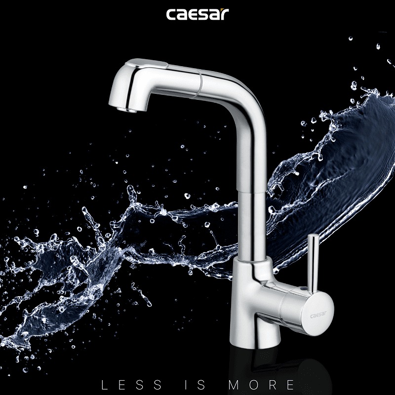 Vòi chậu lavabo dây rút nóng lạnh Caesar B900CU - 21
