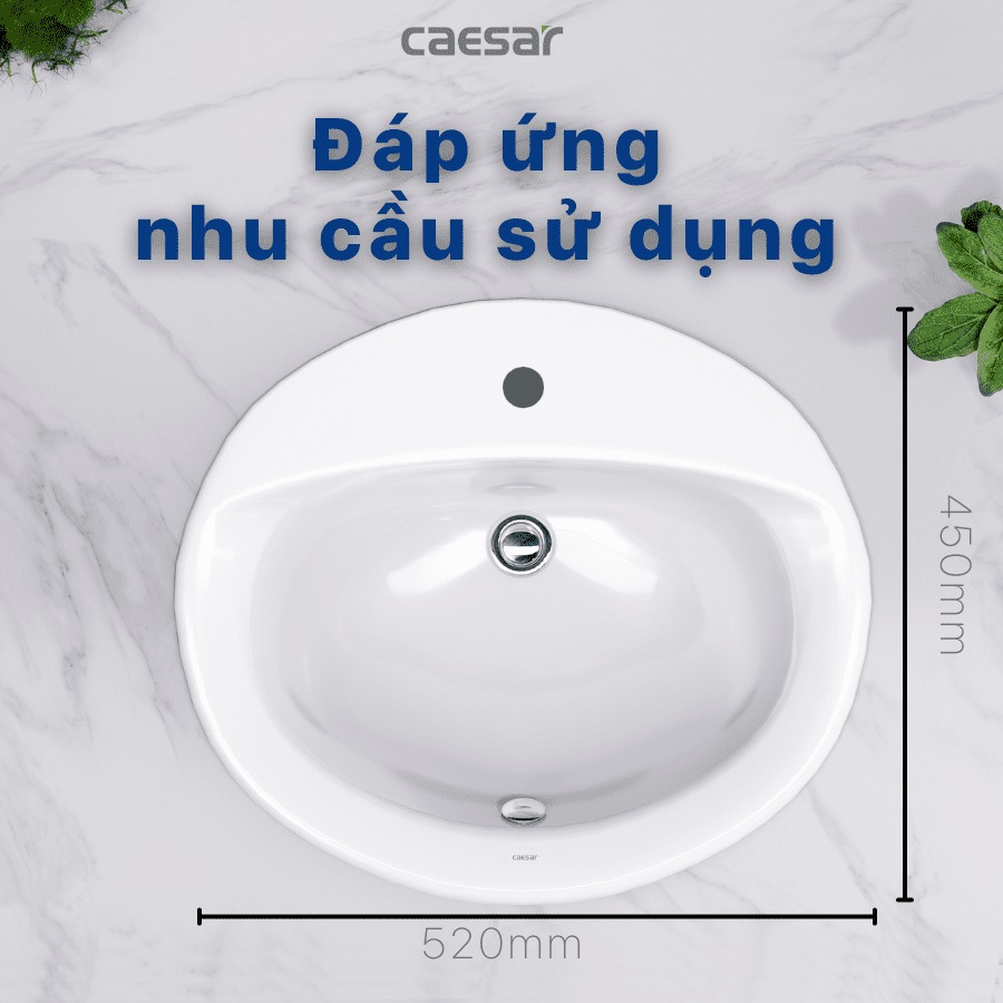 Chậu lavabo dương vành Caesar L5018 - 16