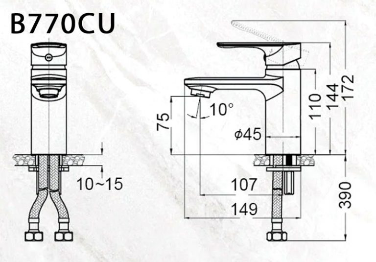 Vòi chậu lavabo nóng lạnh Caesar B770CU - 2