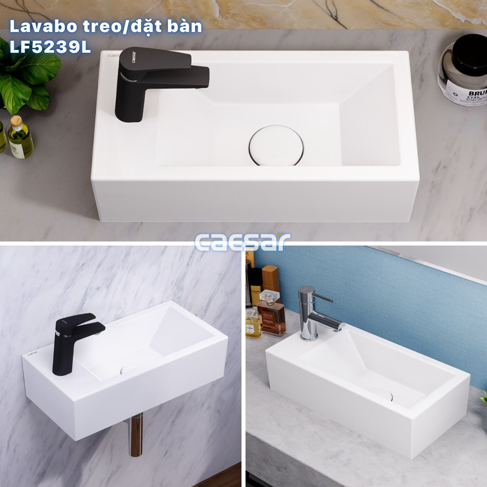 Chậu rửa lavabo treo tường Caesar LF5239L - 11
