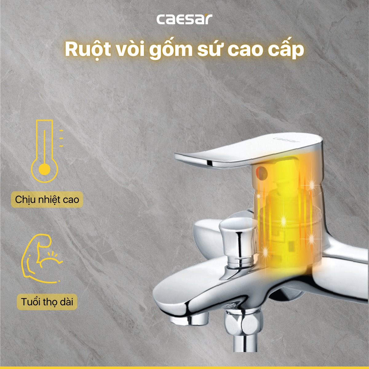 Bộ vòi sen tắm nóng lạnh Caesar S493C - 16