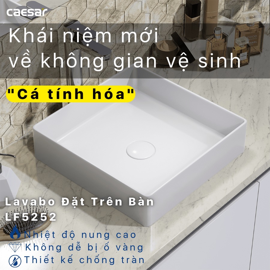 Chậu lavabo đặt bàn Caesar LF5252 - 3
