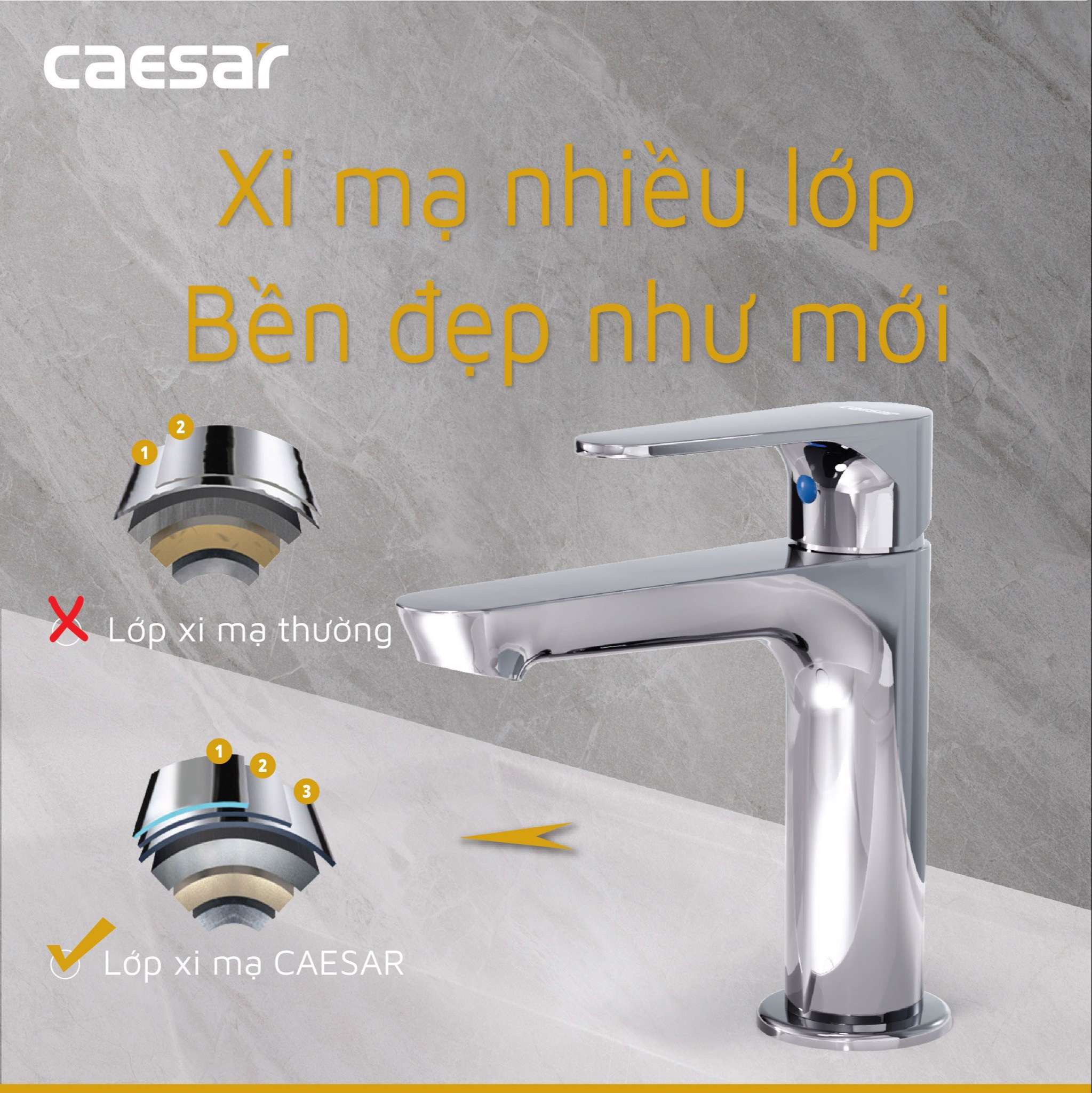 Vòi chậu lavabo lạnh Caesar B060C - 14