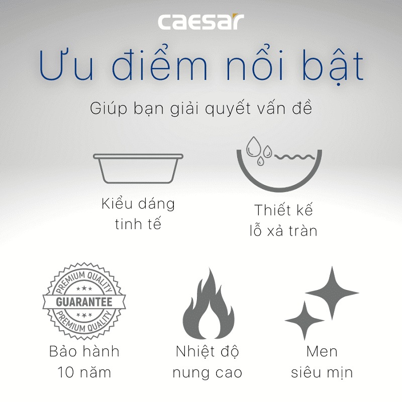 Chậu rửa mặt lavabo âm bàn Caesar LF5127 - 6