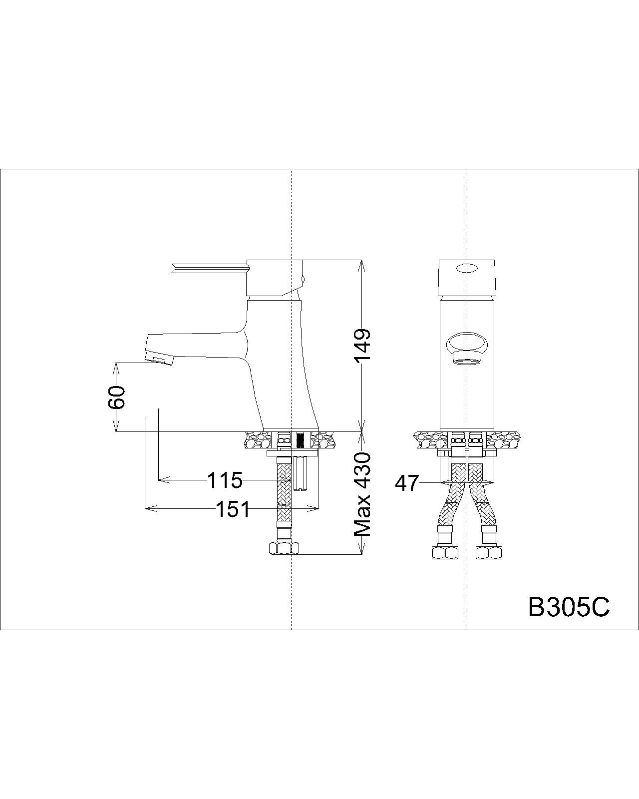 Vòi chậu lavabo nóng lạnh Caesar B305CU - 7