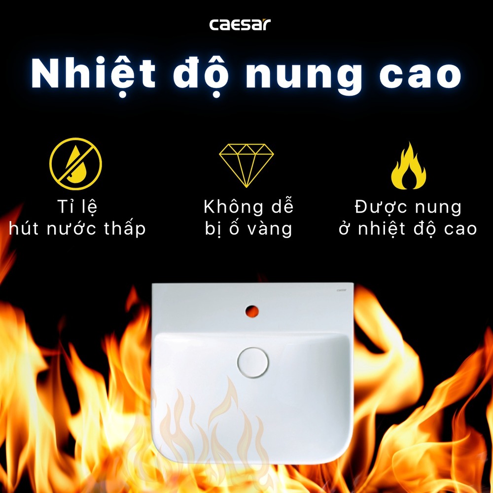 Chậu lavabo treo tường chân lửng Caesar LF5370 + PF2463 - 10