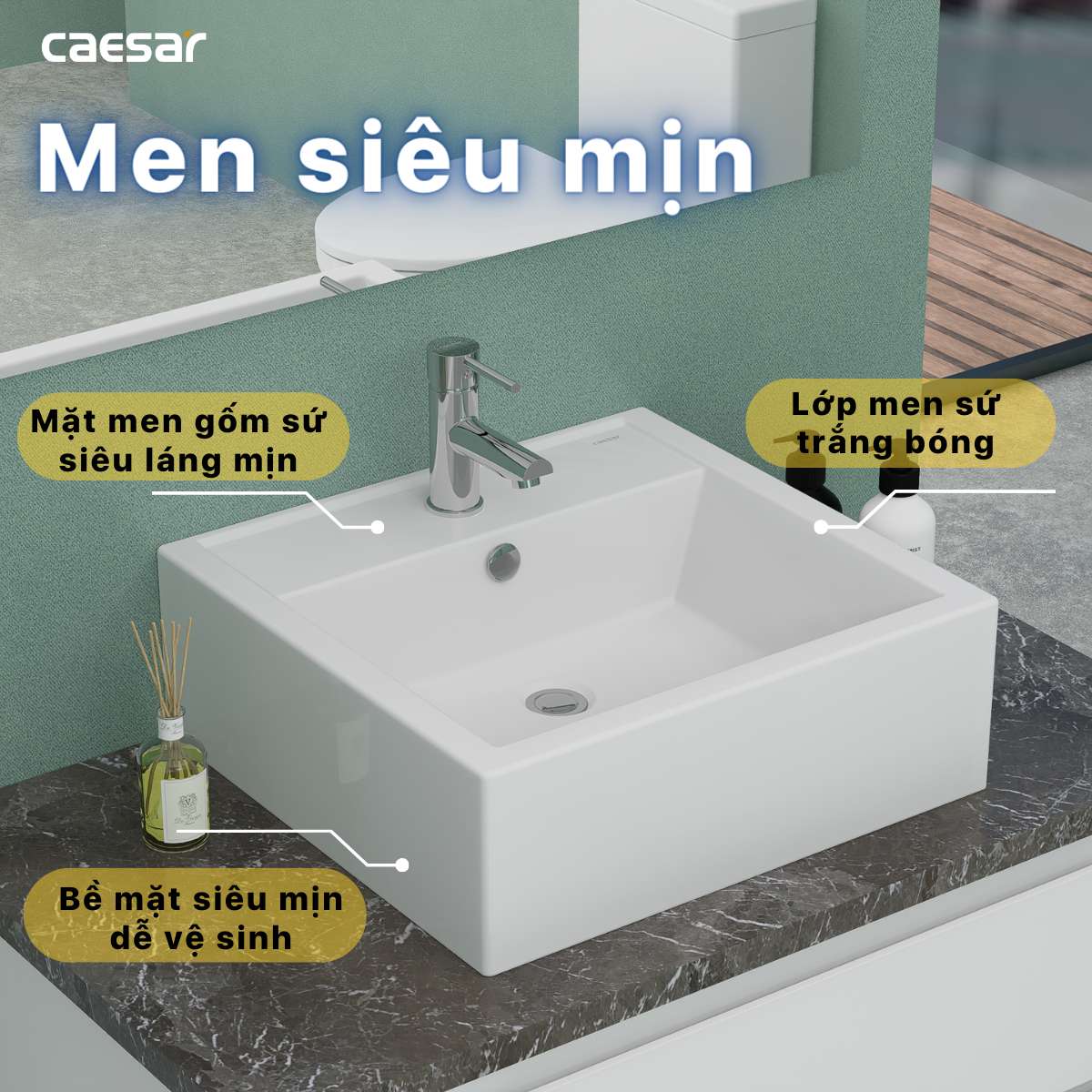 Chậu lavabo đặt bàn Caesar LF5236 - 13