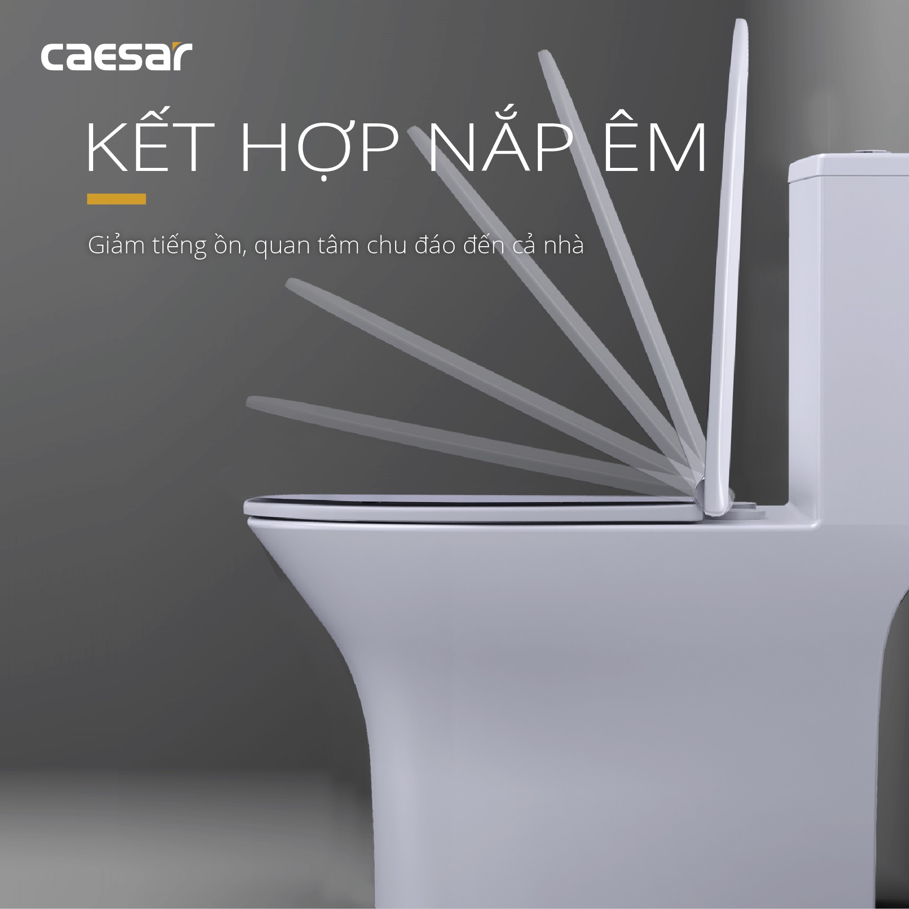 Bồn cầu 1 khối nắp êm Caesar C1391 - 14