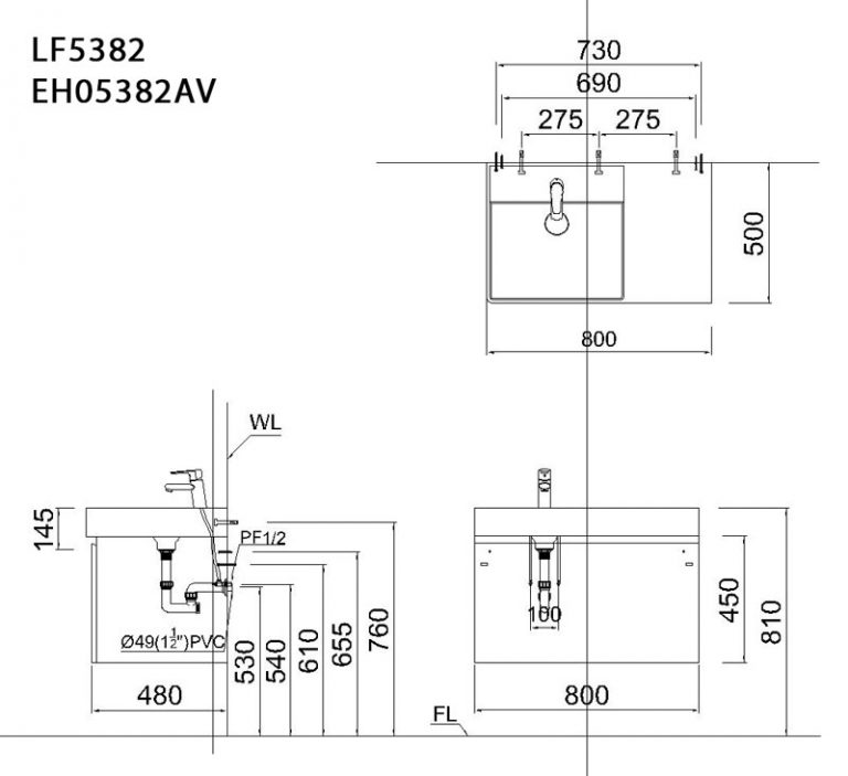 Tủ lavabo Caesar EH05382AV / EH05382DWV - 4