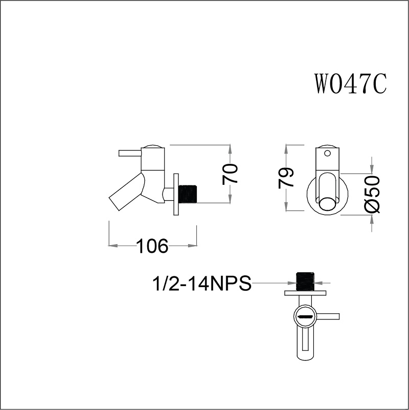 Vòi nước lạnh gắn tường Caesar W047C - 20