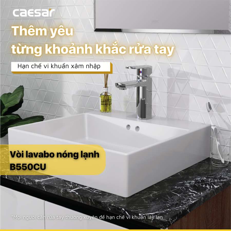 Vòi chậu lavabo nóng lạnh Caesar B550CU - 7