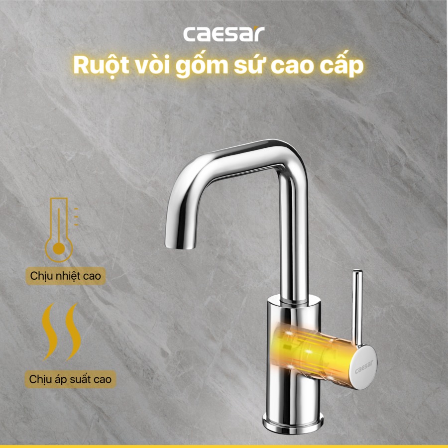 Vòi chậu lavabo nóng lạnh Caesar B520CU - 13