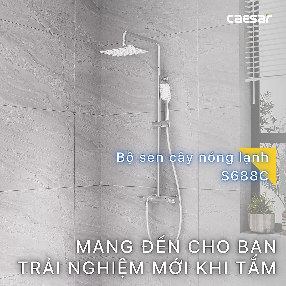 Bộ sen tắm cây nóng lạnh Caesar S688C - 14