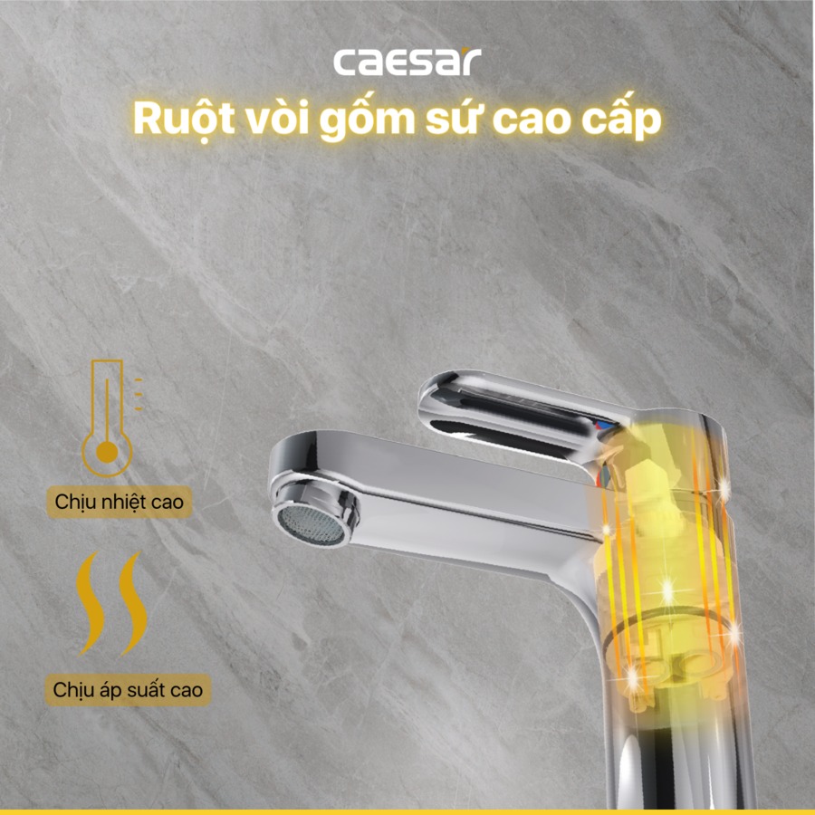 Vòi chậu lavabo nóng lạnh Caesar B570CU - 14
