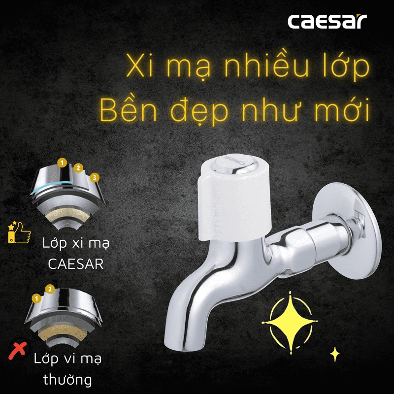 Vòi nước lạnh gắn tường Caesar W037C - 10