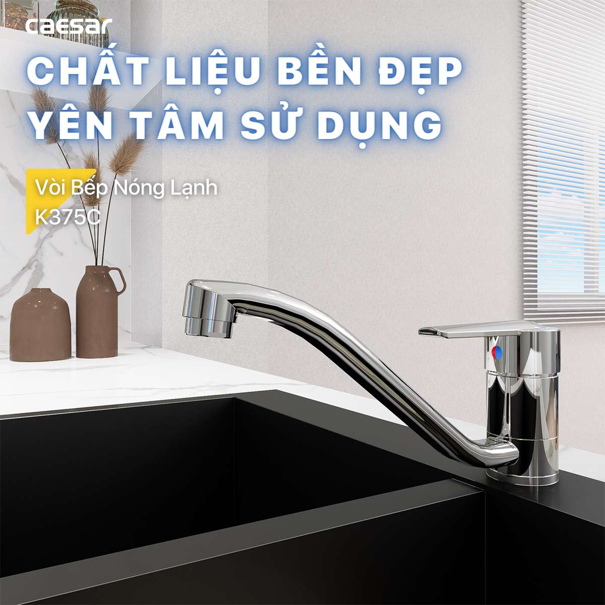 Vòi bếp nóng lạnh Caesar K375C - 11