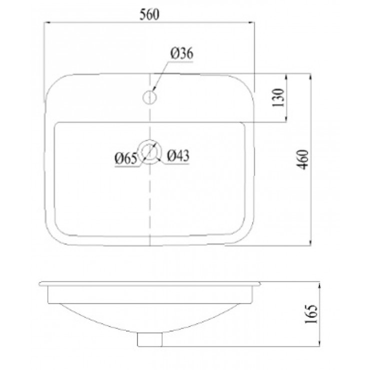 Chậu lavabo dương vành Caesar L5019